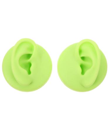 Healeved 2pcs Colored Ear Model Earring Molds Maniquin Ear Teaching Aid Simulated Ear Model Ear Models for Teaching Fake Ear Model Teaching Ear Model Human Ear Model 3D Earrings Green 6.5XX6.5CM