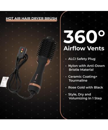 Alinda Hot Air Blow Hair Dryer Brush 2-in-1 Volumizer for Drying & Straightening Perfectly Styled Hair - Buy Online on GoSupps.com