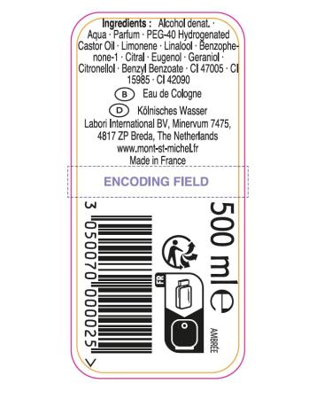 Mont St Michel - Eau de Cologne - Ambr e Authentique - Flacon 500 ml - Buy Online on GoSupps.com