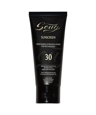 Sunscreen Black Girl (2 Fl. Oz) Face & Body Moisturizing Sunscreen Lotion SPF 30 Suitable for dark colored skin No White Residue 1 Set