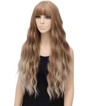 YEESHEDO Ombre Long Wavy Curly Wig for Women - Ombre Brown/Blonde - Cosplay & Daily Wear - Buy Online on GoSupps.com