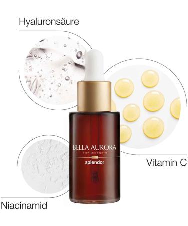 Bella Aurora Labs Bella Aurora Splendor Vitamin C + Hyaluronic Acid + Niacinamide Radiance and Antioxidant Serum AntiAging Serum in Ampoules AntiImperfections AntiWrinkles 30ml dropper - Buy Online on GoSupps.com