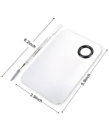 Aliobc Stainless Steel Make-Up Mixing Palette | Foundation & Nail Art Tool Set - 2 PCs Big Square (15 x 9.9 cm) with Spatula | International Shipping Available - Buy Online on GoSupps.com