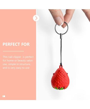 minkissy Nail Clippers Cute Strawberry Fingernail Stainless Steel Toenail Clipper Cutter with King Ring Toenail Clipper Nail Manicure Trimming Tool for Men Women Red - Buy Online on GoSupps.com