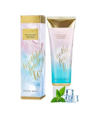 Radiant Whitening Toothpaste Peach Mint Dazzling Color Clean White Toothpastes Remove Tooth Stains Fresh Breath (1PCS)