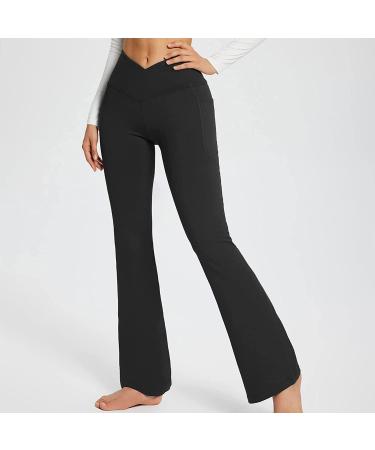 Oelaio Women's Bootcut Yoga Pants with Pockets - High Waist Workout Dress Pants for Yoga - Black, Size Large - Buy Online on GoSupps.com