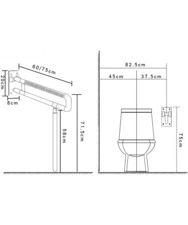 Bathroom Grab Bar Safety Support Rail Foldable Grab Bars For Bathroom Safety Flip Up Bathroom Grab Bar With Grip Toilet Rail With A - Buy Online on GoSupps.com