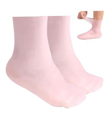 Silicone Moisturizing Socks 1 Pair Long Soft Gel Socks Anti Slip Women Foot Mask Socks Spa Pedicure for Dry Cracked Feet Softening Calluses Rough Skin S Silicone Moisturizing Socks