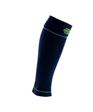 BAUERFEIND Calf Support Compression Sleeves Lower Leg 1 Pair Leg Warmers Unisex Navy Blue L Long