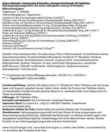 Source Naturals Coenzymate B Complex - Orange Flavored Lozenges (60 Count) | Energy & Mood Support - Buy Online on GoSupps.com