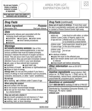 Anbesol Max Gel .33oz | Instant Mouth Pain Relief Gel - Buy Online on GoSupps.com