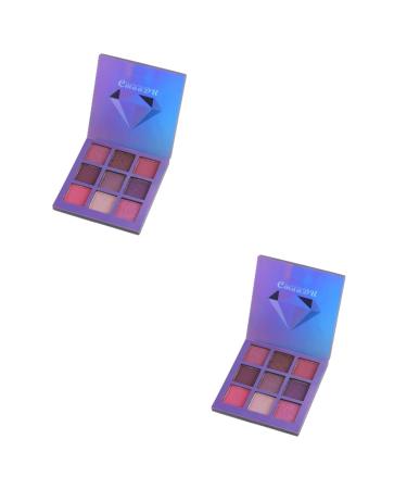 FOMIYES 2pcs 9 Matte Eyeshadow Glitter Eyeshadow Women Eye Shadow Eyeshadow Palette Metal Sequins 1 count (Pack of 1) Purplex2pcs