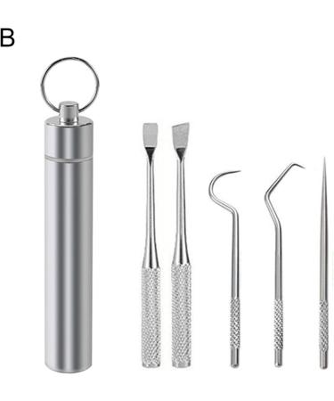 Luojuny Stainless Steel Tooth Picking Tool Set - Wear-Resistant Portable Oral Care for Daily Use - Buy Online on GoSupps.com