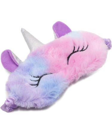 ZTL Unicorn Sleep Mask - Cute Plush Eye Mask for Kids & Women - Soft Purple Blindfold for Sleeping - Buy Online on GoSupps.com