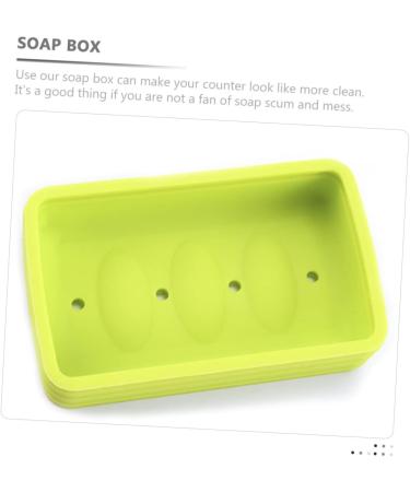 Green Healeved Box Soap Dish with Scalp Massagers, Loofah, and Silicone Shower Accessories - Buy Online on GoSupps.com