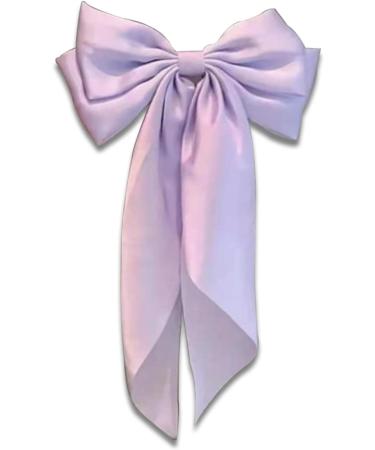 Big Bow Hair Clips for Women Bow Hair Clips Hair Slides Solid Color Bowknot Hairpin French Barrette with Satin Tail Large Bows for Women Girls Hair Scrunchies Accessories Purple - Buy Online on GoSupps.com
