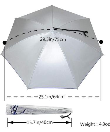 Vi Umbrella Hat - Adult and Kids Folding Cap for Beach, Fishing, Golf - Silver - Buy Online on GoSupps.com
