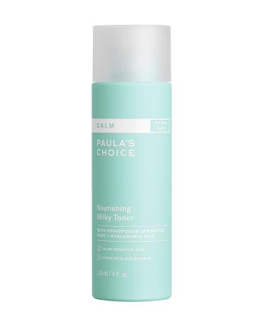 Paula s Choice Calm Nourishing Milky Toner for Sensitive Skin Calms + Soothes Redness Suitable for Rosacea-Prone & Eczema-Prone Skin Fragrance-Free 4 Fl Oz.