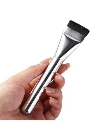 Shop Silver Liquid Foundation Makeup Brush - Professional Flat Brush for Men & Women | Ultra-Thin Lightweight Beauty Tool - Buy Online on GoSupps.com