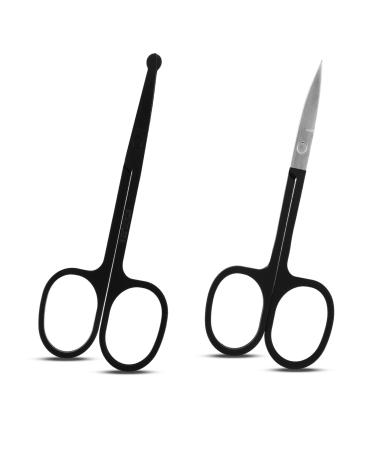 Facial Hair Small Grooming Scissors for Men Women Rounded and Curved Eyebrow Scissors for Nose Hair Beard Mustache Eyelashes Ear Hair