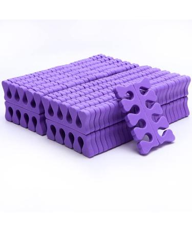 100 pieces toe separator for pedicure soft nail art finger separator divider spacer manicure pedicure tool gel painting accessories for nail art painting toenails (purple)