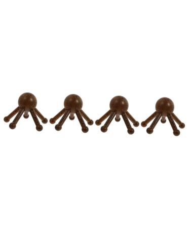 Fomiyes 4 pieces massage device with five claws massager for the scalp hair massage brush hand massager Haarmassage device trigger-point tool pocket ridge made of wooden wenge manual manual