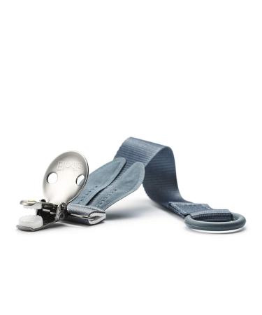 Elodie Details Pacifier Chain 2 Pack - Fabric & Stainless Steel Clip for Baby Boys & Girls - Universal Silicone Ring - Tender Blue Bunny/Stone Silver - Buy Online on GoSupps.com