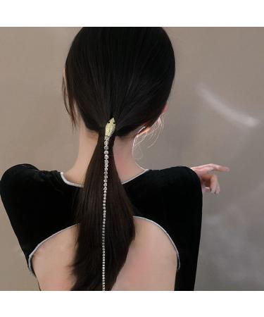 Sparkle Rhinestone Hair Chains - 2PCS Shiny Punk Tassel Hair Clips for Women & Girls - Buy Online on GoSupps.com