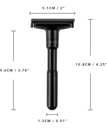 QSHAVE Matte Black Adjustable Safety Razor - Classic Double Edge Razor with 1 Blade | Perfect for a Smooth Shave | International Shipping Available - Buy Online on GoSupps.com