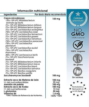 Inmunelab Probinmune probiotic and prebiotic (symbiotic) 20+1 strains with Bacillus subtillis (natto) and Bacillus coagulans. Saccharomyces boulardii 60 delayed release capsules (DRcaps ) - Buy Online on GoSupps.com