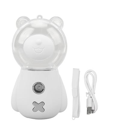 Nano Brumisateur Portable 300ML Humidificateur USB Brun en Forme d'Ours Brume Fine Hydratante pour Visage avec Minuterie - Design Transparent S curit Anti - Touche L ger et (Blanche)