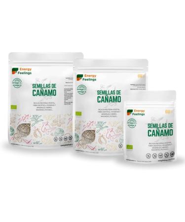 Energy Feelings Hemp Seeds Organic Hemp Seed XXL Pack 1 kg Hemp Seeds Rich in Omega 3 and Vegetable Protein Organic Hemp Seed Perfect for your Vegan or Vegetarian Dishes - Buy Online on GoSupps.com