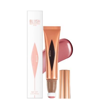 Liquid Blush Cream Blush Stick Blushers For Cheeks Make Up Beauty Blush Liquid Highlighter Liquid Contour Pink Blush Liquid Blush Wand Cream Blusher For Mature Skin Silky & Long-Wearing (#02)