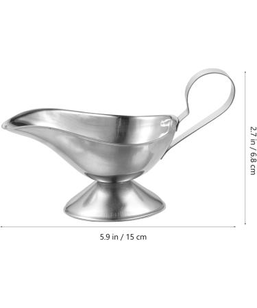 Alipis 2pcs Metal Sauce Cups Juice Bucket Creamer Jug Ketchup Dispenser Metal Gravy Boat Sauce Pourer Sauce Container Gravy Boat Kitchen Dish Gravy Pourer Dish Sauce Bowl Stainless Steel 15*6.5cmx2pcs Silverx2pcs - Buy Online on GoSupps.com