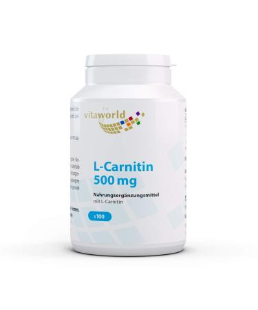 Pack of 3 Vita World L-Carnitine 500mg 300 Capsules Vegan Pharmacy Production