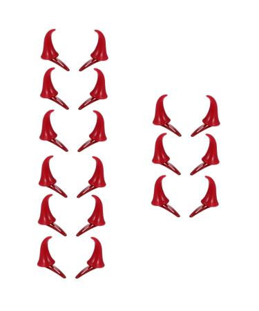 FRCOLOR 9 Pairs Halloween Decorative Red Horn Barrettes Small Horn Hair Clips Ox Horn Halloween Hair Clip Devil Horn Hair Clips Devil Horn Hair Barrettes Horn Cosplay Clip Headgear Demon