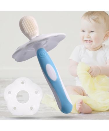 Minkissy Silicone Bristle Children's Toothbrush - Soft Baby Training Brush Set - Blue 1 Pack - Buy Online on GoSupps.com