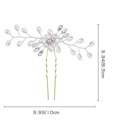 WBCBEC 5-Piece Pearl & Crystal Wedding Hair Pins Set - Bridal Accessories in Gold for Brides, Bridesmaids, and Flower Girls - Buy Online on GoSupps.com
