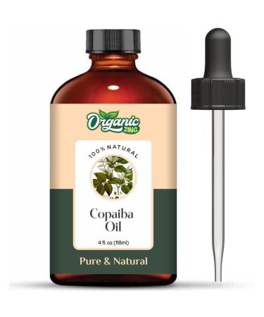 Organic Zing Copaiba (Copaifera officinalis) Oil | Pure & Natural Essential Oil for Skincare Aroma and Diffusers - 118ml/3.99fl oz