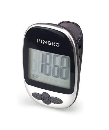 PINGKO Track Steps Multi-Function Portable Sport Pedometers Step/Distance/Calories Counter Fitness Tracker - Black