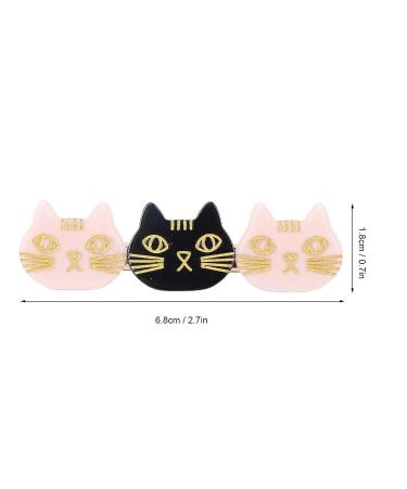 Cat Hair Clips - Resin Barrettes for Girls & Women | Cute, Sweet Hair Accessories for Daily, Party & Cosplay | Black/Pink - Buy Online on GoSupps.com