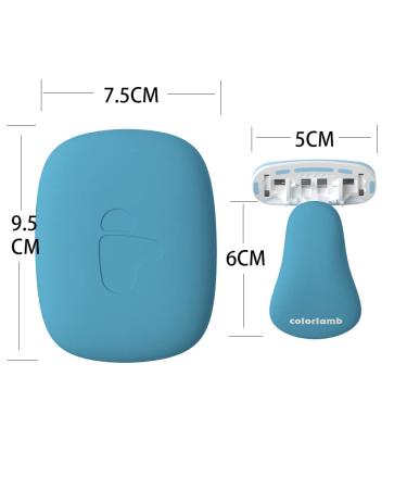 Colorlamb Portable Women's Razor Set - Cute Shell Manual Shaver for Bikini Leg Hair + 2 Skin Care Blades (Blue) - Buy Online on GoSupps.com