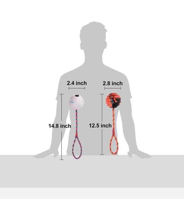 2 PCS Dog Training Ball on Rope Solid Rubber Rope Ball for Dog Training Tug Ball Toy for Medium and Large Dog Tough Rope Toy Non-Toxic and Durable Dog Toys - Buy Online on GoSupps.com