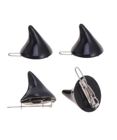 Beaupretty Horror Gothic Horn Hair Clips Devil Horn Hairpins Demon Headwear Barrettes for Halloween Cosplay Costume 4Pcs(Black)