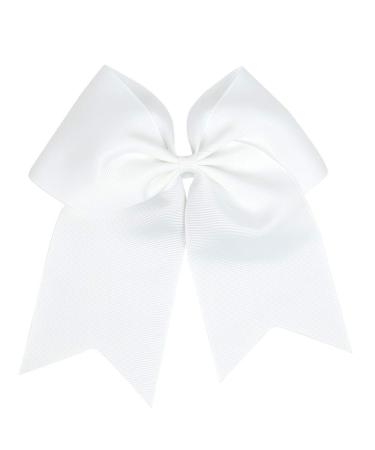 16 Pcs Large 8.0 Inches White Cheer Hair Bows Ponytail Holder Set - Hand-made Grosgrain Ribbon Hair Accessories for Teen Girls & College Sports - Buy Online on GoSupps.com