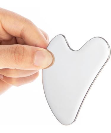 304 Stainless Steel Gua Sha Facial Tool - Spa Quality Skin Care for Face Eyes & Neck | Heart-Shaped Design Gift - Buy Online on GoSupps.com
