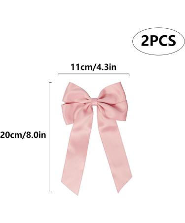 2 Pack Bow Hair Clips Pink Hair Bows for Women Girls Large Bow Clips Hair Barrette Hair Accessories - Buy Online on GoSupps.com