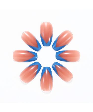Brishow Coffin Artificial Nails - Shiny Ballerina Acrylic False Nails Full Cover 24 Pieces for Women & Girls - International Shipping - Buy Online on GoSupps.com