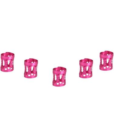 Hair braid tube dreadlocks beads aluminium cuffs mixed multi colours hair tube decoration filigree tube decoration filigree (red purple green blue gold silver rose red) (rose red) - Buy Online on GoSupps.com