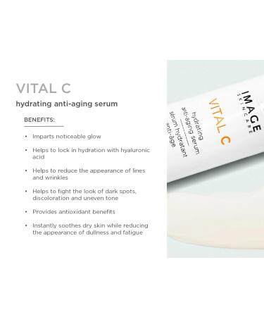 IMAGE Skincare VITAL C Hydrating Facial Cleanser & Serum Set - Smooths Wrinkles Revitalizes Skin with Vitamin C E & A | 6 oz + 1.7 oz - International Shipping - Buy Online on GoSupps.com
